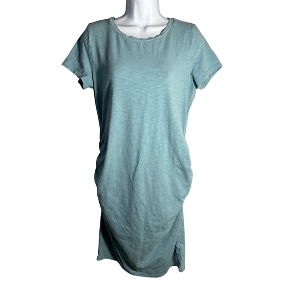 Old Navy Maternity knee length aqua T shirt dress large - Picture 2 of 8